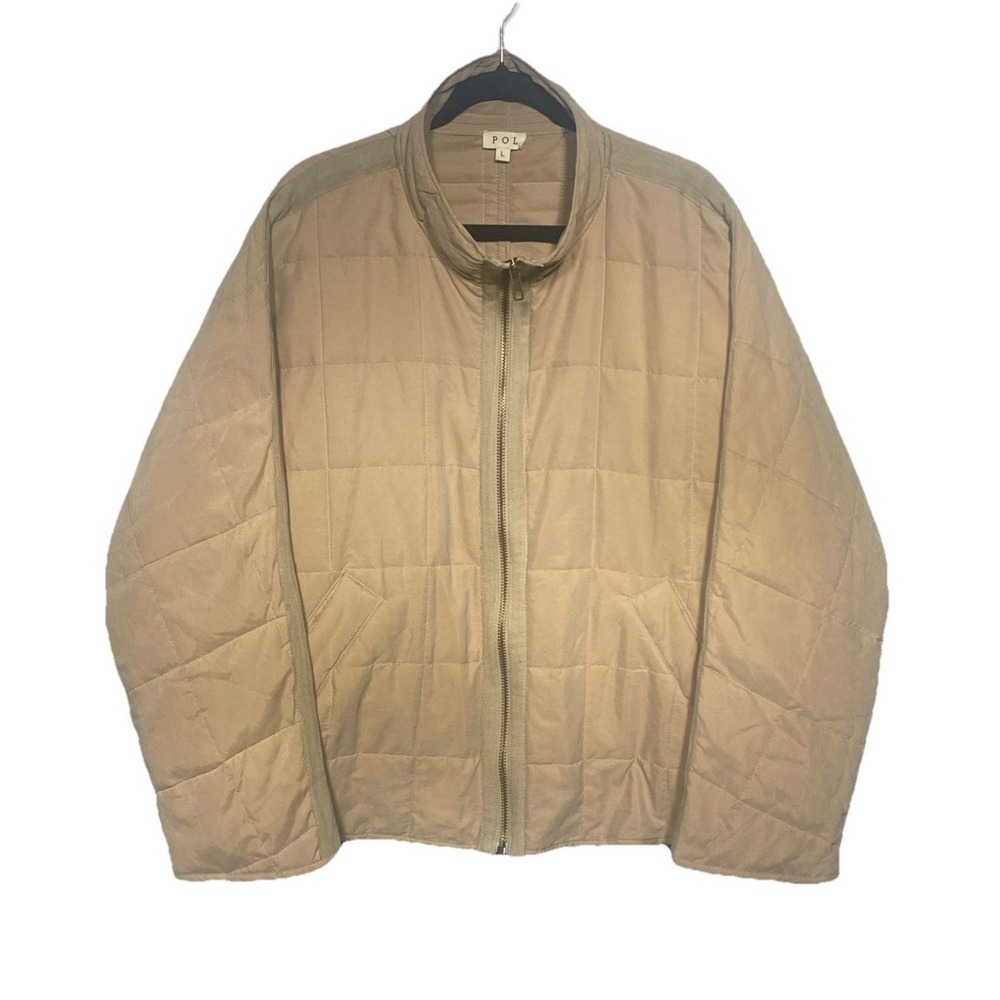 Pol Anthropologie Oversized Quilted long Sleeve Jacket Women's Sz Large Workwear